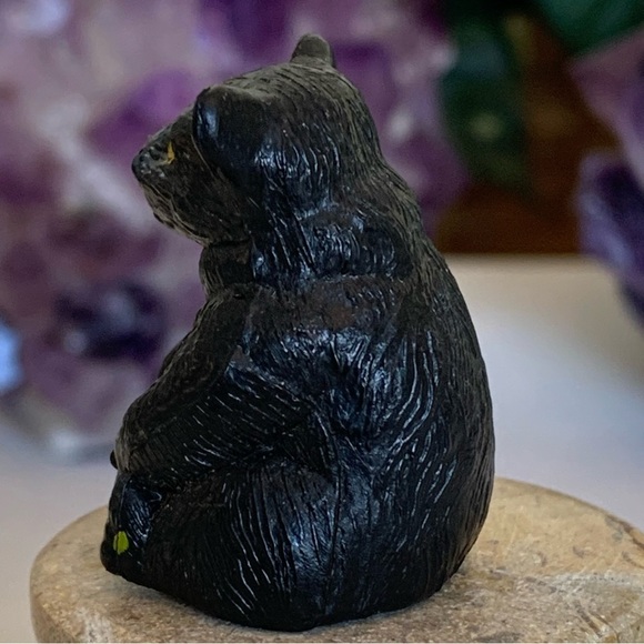 Vintage Black Forest Bear W Yellow Eyes Plastic Figure Toy JC Hong Kong 1 3/8" - Picture 6 of 11